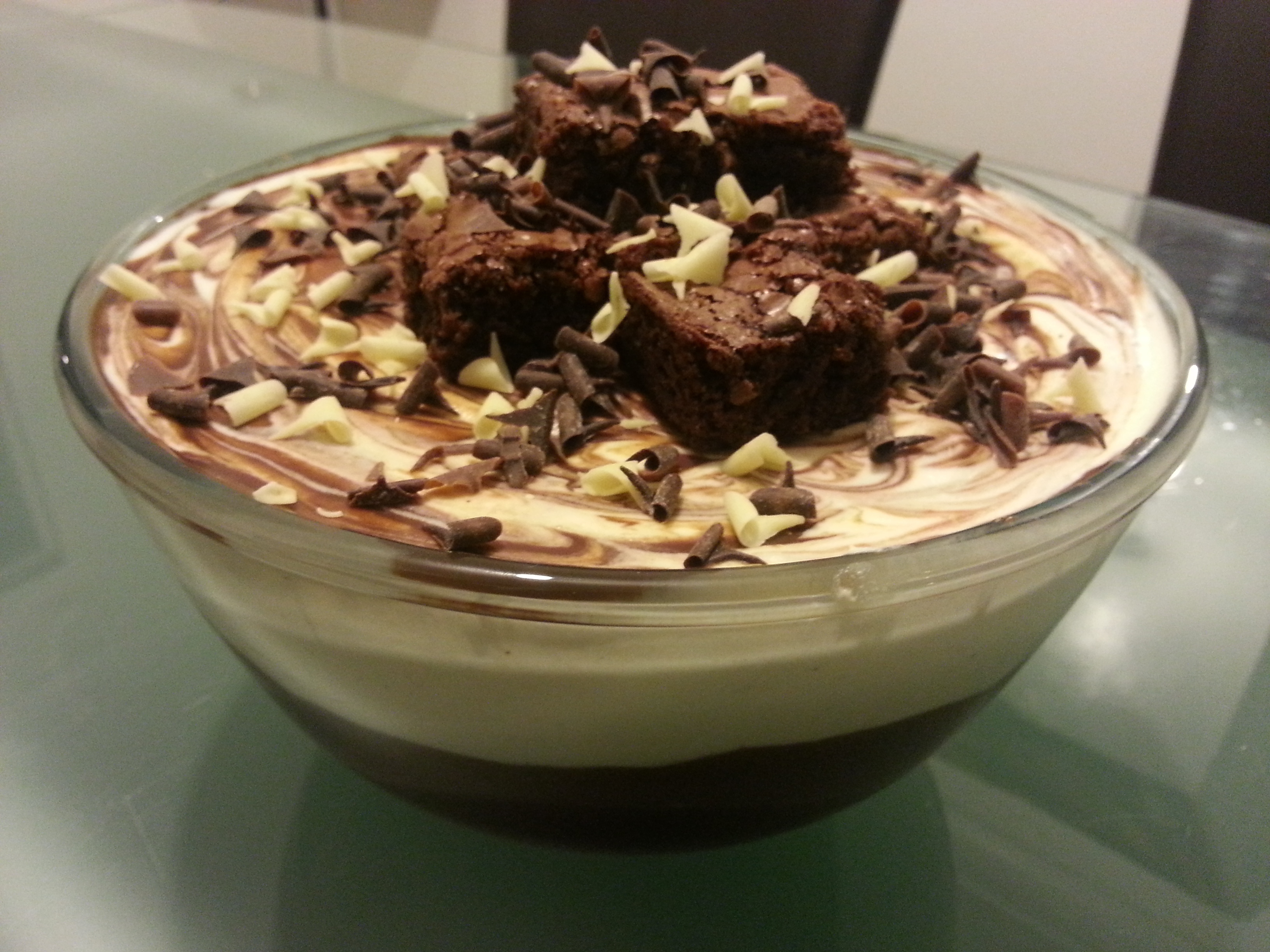 Brownie trifle.